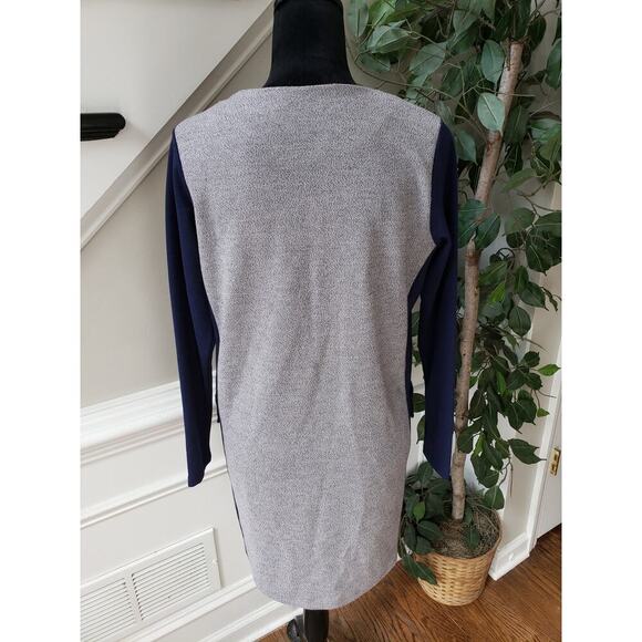 Dodry Sweater Dress Womens Medium Gray Blue Knit Long Sleeve Round Neck Pullover - Picture 4 of 13